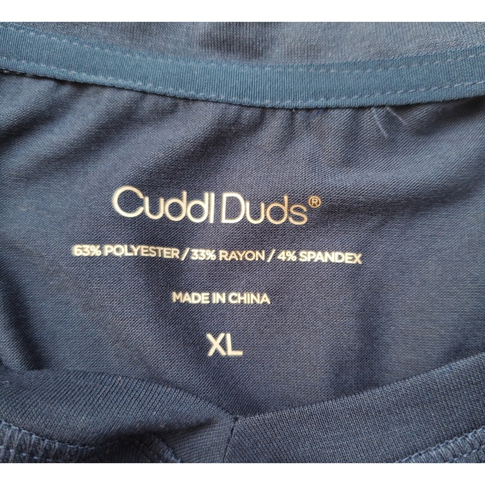 Cuddl Duds Mens XL Navy Blue V-Neck Long Sleeve Base Layer Shirt NEW Outdoor - Picture 5 of 6